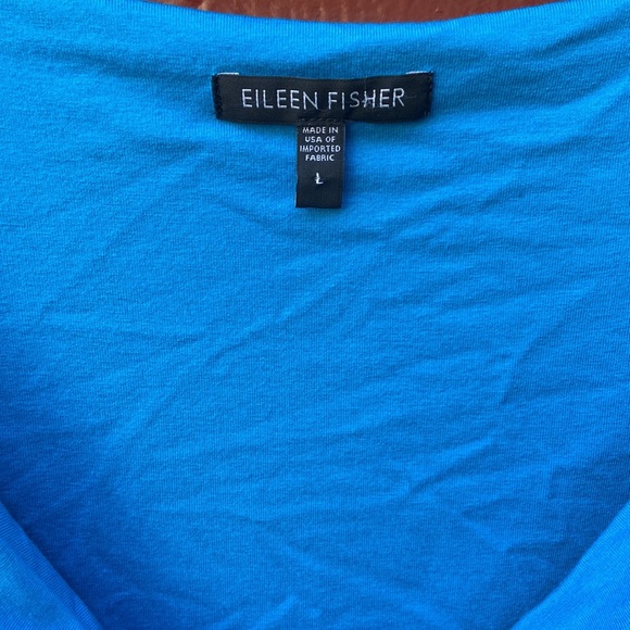 Eileen Fisher Sleeveless Cowl-Neck Jersey Dress in Bright Blue Women's Size L - Picture 6 of 10